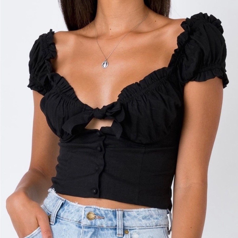 Princess Polly Black Eloise Top,